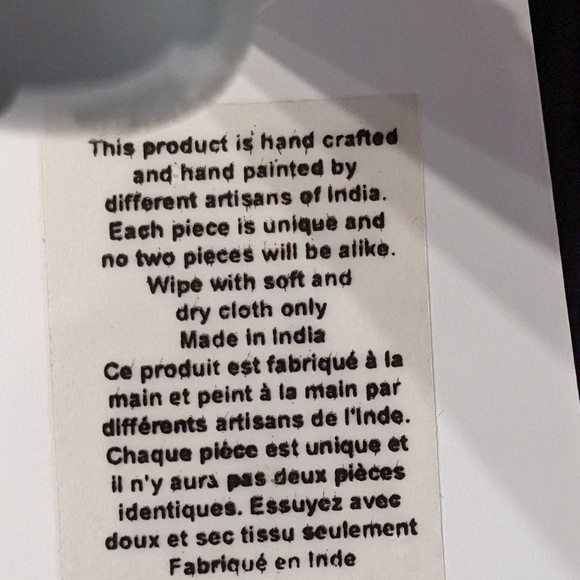 NWT Made in India Off White & Black Floral Coffee Mug & Wood Coaster Lid Set - Picture 3 of 4